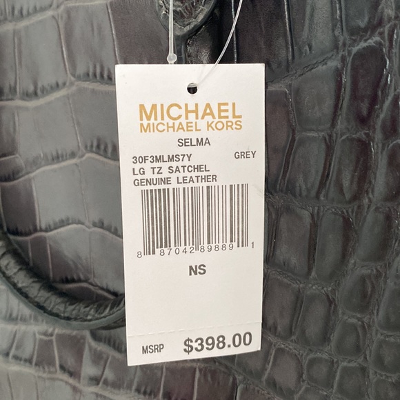 NWT Michael Kors Selma grey large satchel. - Picture 8 of 13